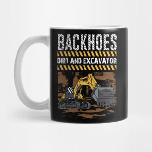 Funny Excavator and Construction Worker Heavy Equipment Mug